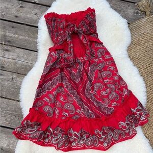 VENUS Red Paisley Dress
